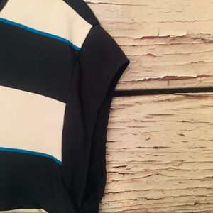 L&U-AE132 NAVY&WHITE STRIPED BLOUSE